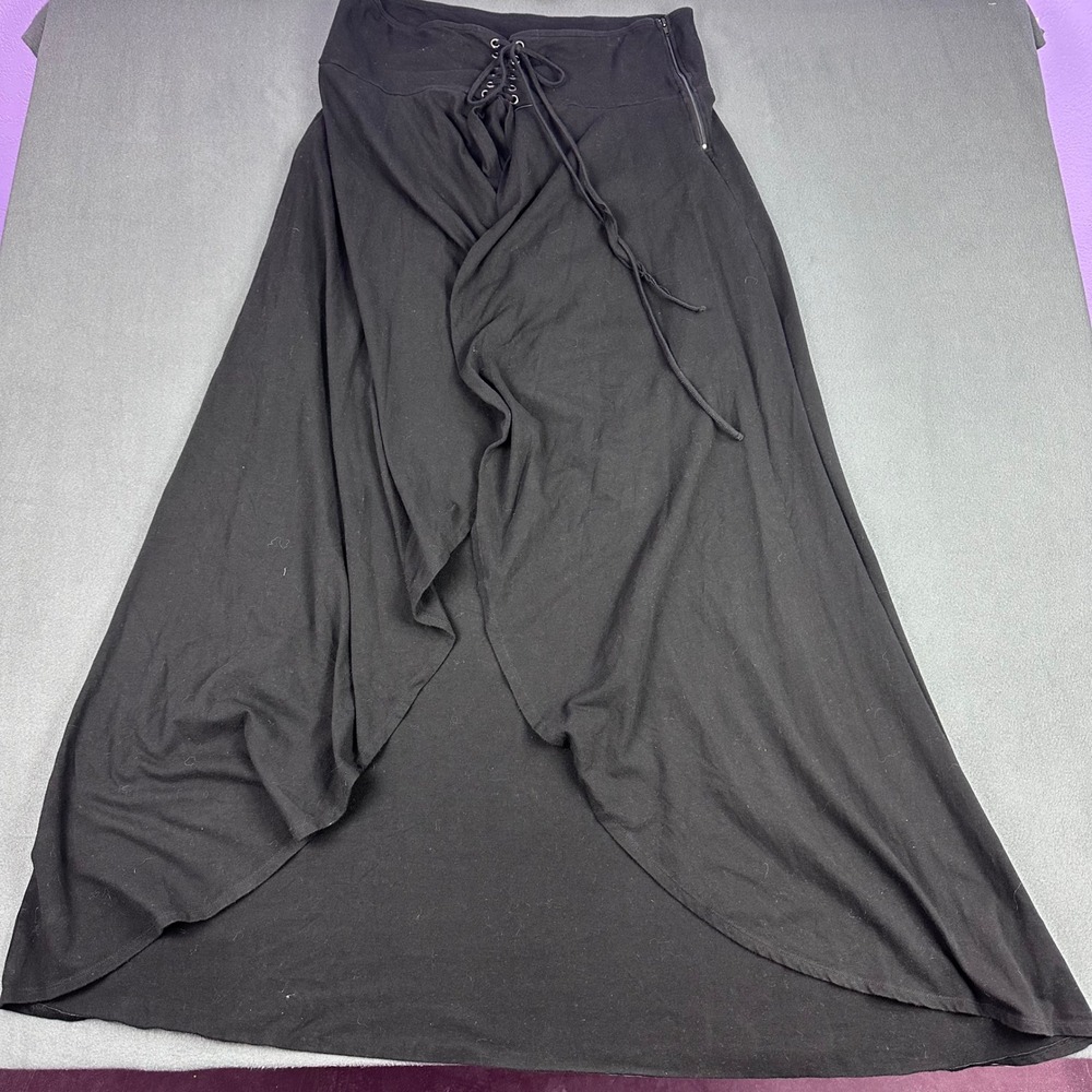 Hot Topic Black Lace Up Corset High Low Tulip Maxi Skirt Gothic Witchy Size 2